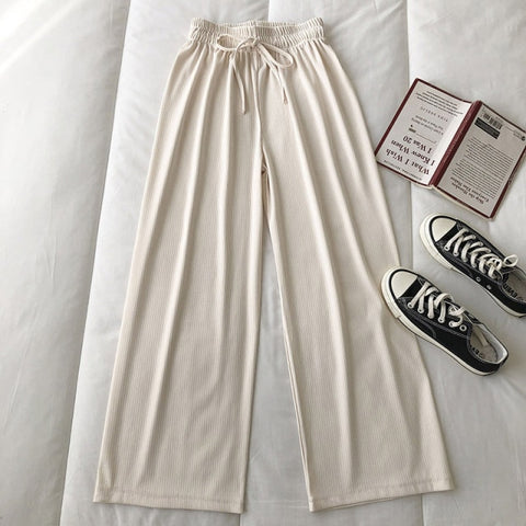 Style Wide Leg Long Pants Women Female Pants High Waist Trousers