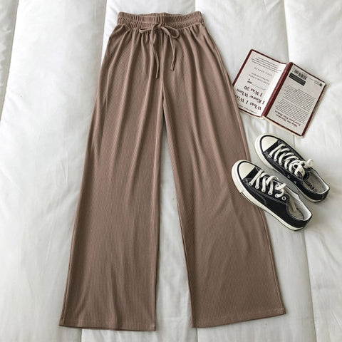 Style Wide Leg Long Pants Women Female Pants High Waist Trousers
