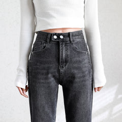 Embroidery Jeans For Women High Waist OverSize