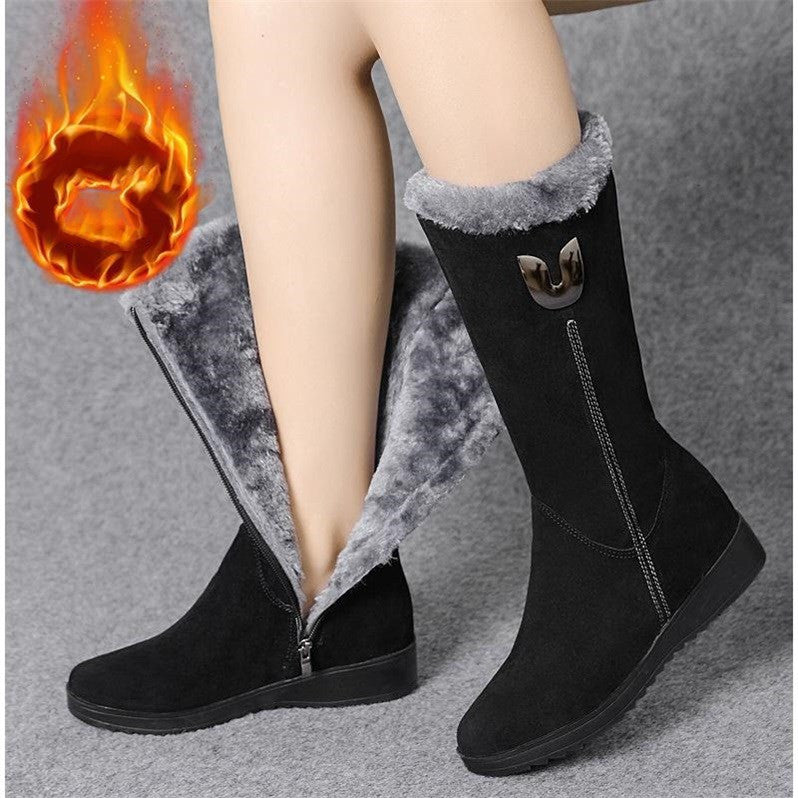 Warm Chelsea High Boots Winter Shoes Woman Flats Fashion Gladiator