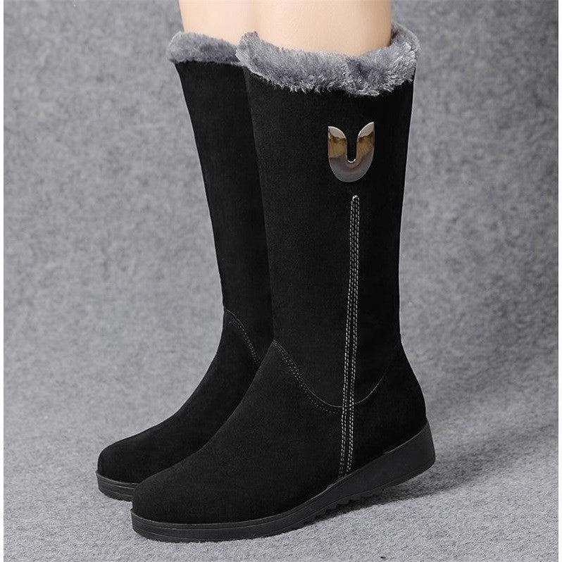 Warm Chelsea High Boots Winter Shoes Woman Flats Fashion Gladiator