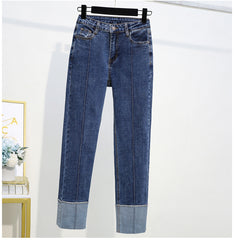 Jeans Woman Spring High Waist  Plus Size Jeans Softener Zipper