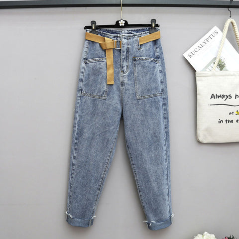 Jeans For Women High Waist Loose Spring Ankle Length Denim Harem Pants