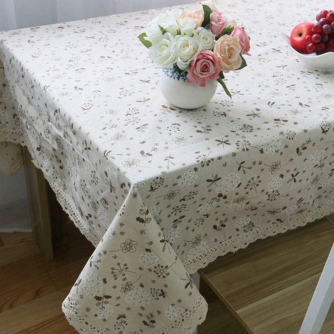 Country Style Flower Print Table Cloth