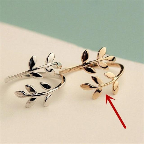 Charms Olive Tree Branch Leaves Open Ring