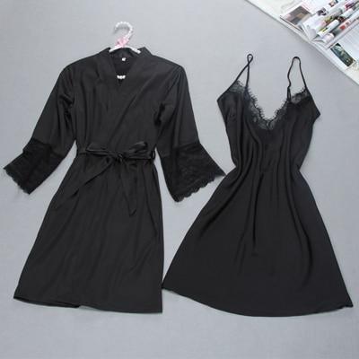 sexy robe & gown faux silk sleepwear sets