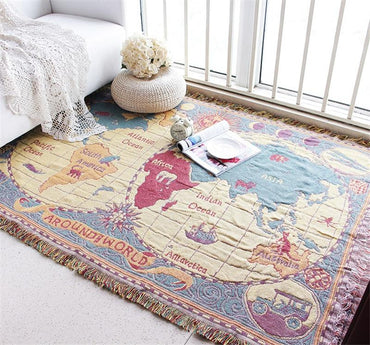 World Map Decorative Sofa/Beds Blanket