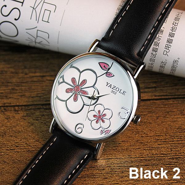 Back surface flower design Ladies Watch