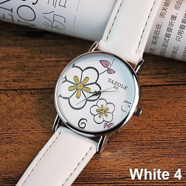 Back surface flower design Ladies Watch