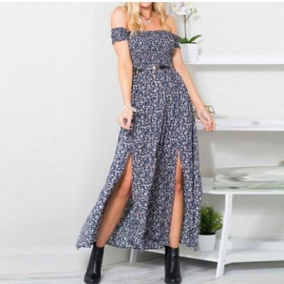 Sexy Strapless Robe in Vintage style Maxi Dress