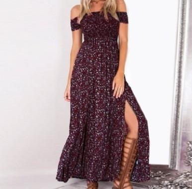 Sexy Strapless Robe in Vintage style Maxi Dress