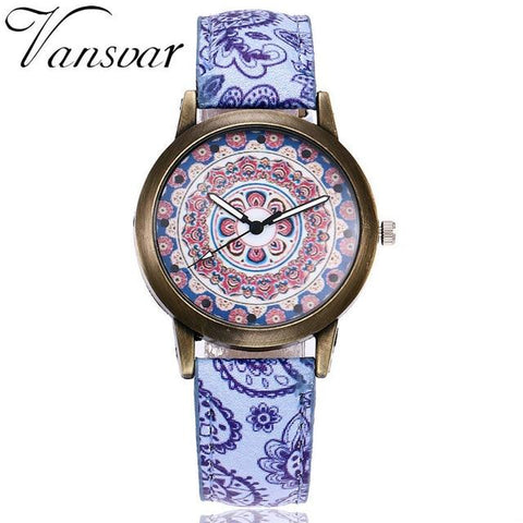 Creative Flower Watches Ladies Fashion Casual Leather Quartz Wristwatches