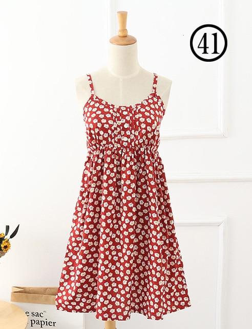 Cotton Bohemian Dress Sleeveless Spaghetti Strap Dress