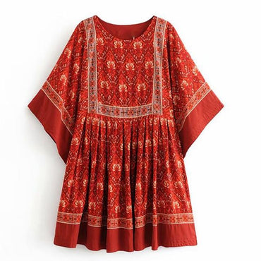 Retro Floral Print Kimono style dress