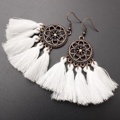 Ethnic Bohemian Drop Dangle Long Rope Retro Tassel Earrings