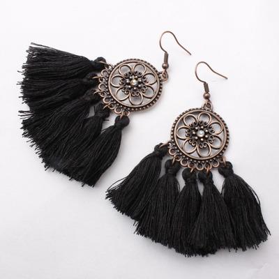 Ethnic Bohemian Drop Dangle Long Rope Retro Tassel Earrings