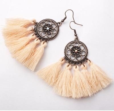 Ethnic Bohemian Drop Dangle Long Rope Retro Tassel Earrings
