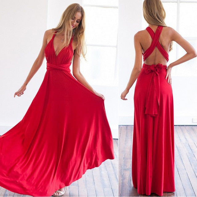 Bridesmaid Formal Multi Way Wrap Convertible Infinity Maxi Dress