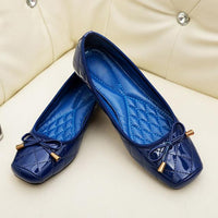 Sewing Bowtie Moccasins Elastic Band Soft Ballerinas Shoes