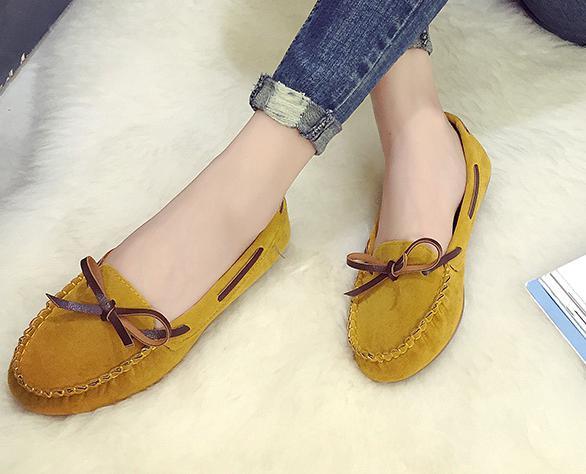 Genuine Leather Comfortable Breathable Soft Sole Lazy Loafers Flat Shoes