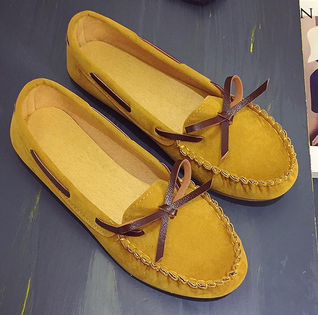 Genuine Leather Comfortable Breathable Soft Sole Lazy Loafers Flat Shoes