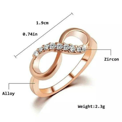 Alloy Crystal Infinity Ring