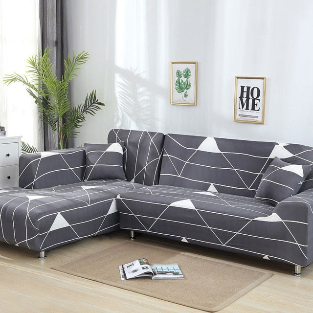 living Room  L shaped Stretch Sectional Sofa Cover