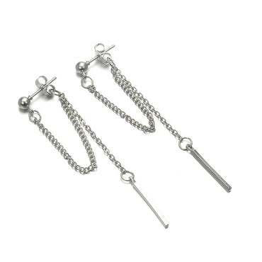 Tassel Fashion Retro Long Chain Metal Texture Earrings