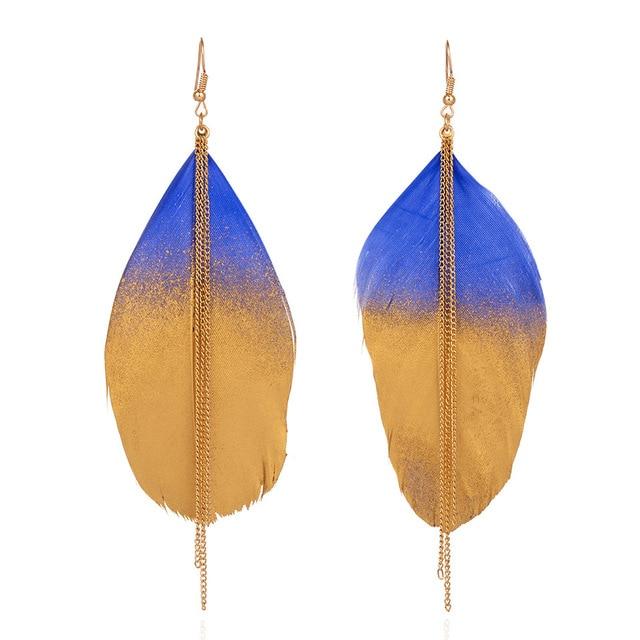 Bohemian Ethnic Long Statement Colorful Tassel Drop Earrings