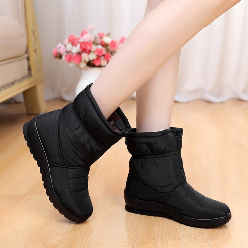 Lastrafashion Women Snow Warm Plush Insole Winter Ankle Boots