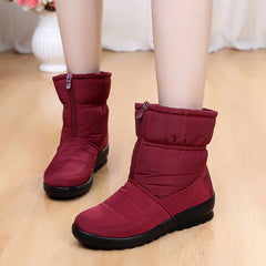 Women boots winter shoes women snow boots with zipper plush inside botas