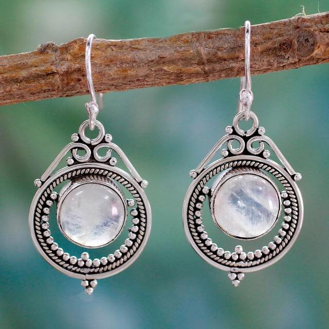 Vintage Tibetan Silver Drop Earrings