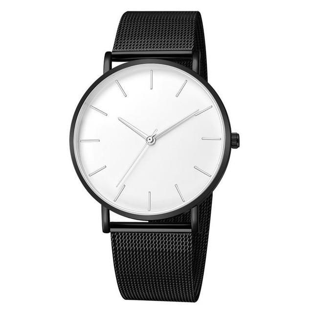 Stainless Steel Analog Quartz Wristwatch Minimalist  Watches