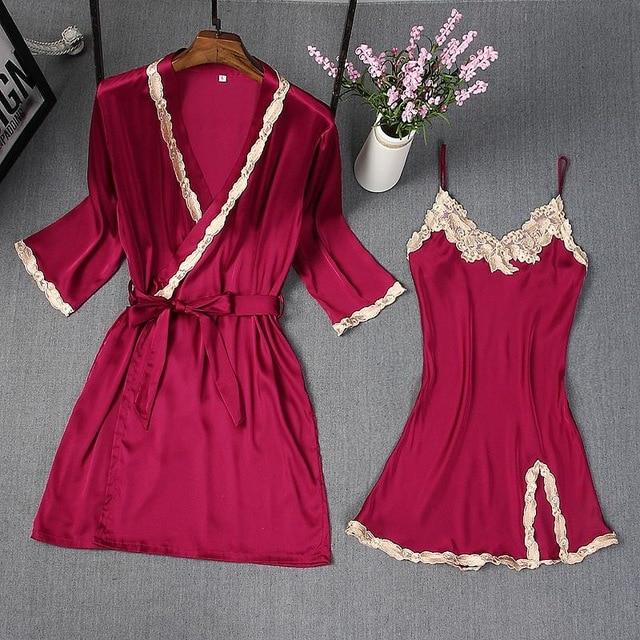 Robe Gown Sexy Elegant  Sleepwear Suit