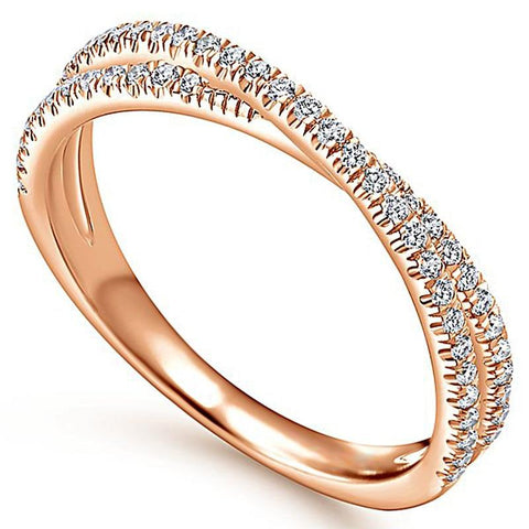 Rose Gold Endless Beauty Twisting Wave Cubic Zircon Ring