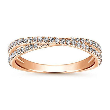 Rose Gold Endless Beauty Twisting Wave Cubic Zircon Ring