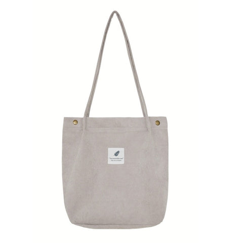 Dream Capacity Corduroy Tote Casual Solid Color Shoulder Bag