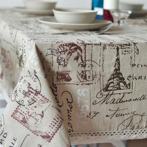 Stamp print Dining Table Cover Table Cloth