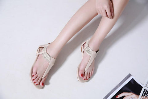 Flat Retro Gladiator Sandals  Boho Bohemia Beach Strap Sandals