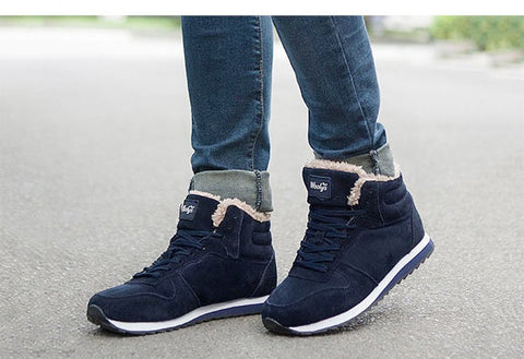 boots thick fur winter snow boots female sneakers lace-up shoes
