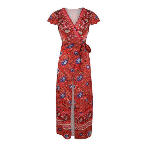 Vintage Flower Print Jumper Maxi Dress