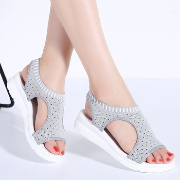 Female Summer Wedge Comfortable Slip-on Flat Sandals