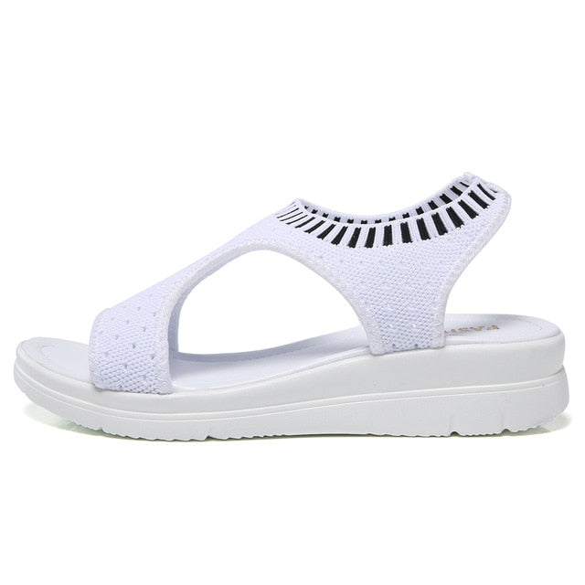 Female Summer Wedge Comfortable Slip-on Flat Sandals