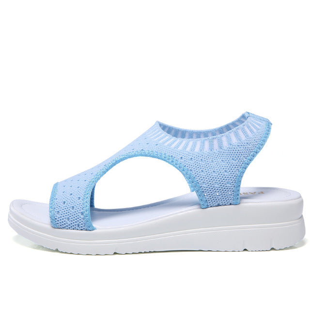 Female Summer Wedge Comfortable Slip-on Flat Sandals