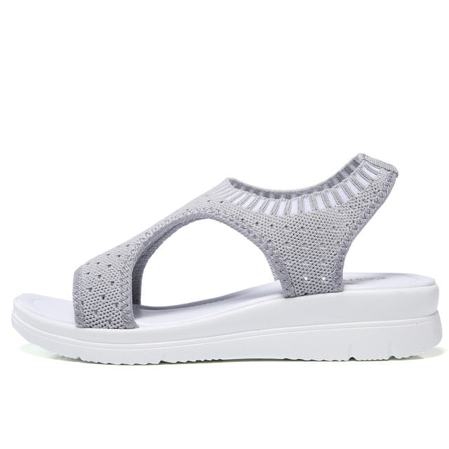 Female Summer Wedge Comfortable Slip-on Flat Sandals