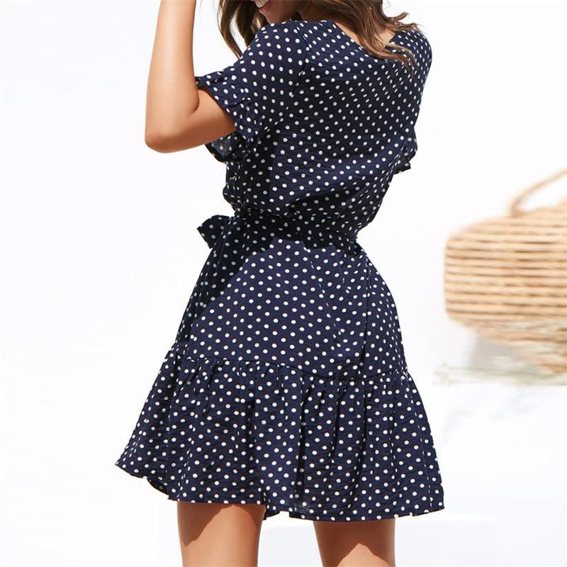 Chiffon Dress Polka Dot Boho Beach Dress