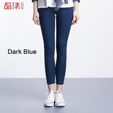 Plus Size Mid Elastic Waist Stretch Ankle length mom Jeans