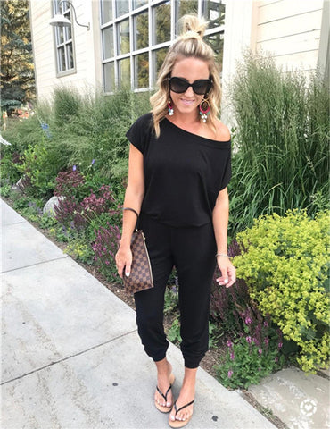 Sexy Spaghetti Cross Strap Lace Up Pocket Jumpsuit