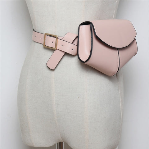Leather Small  Serpentine Fanny Waist Belt Bag