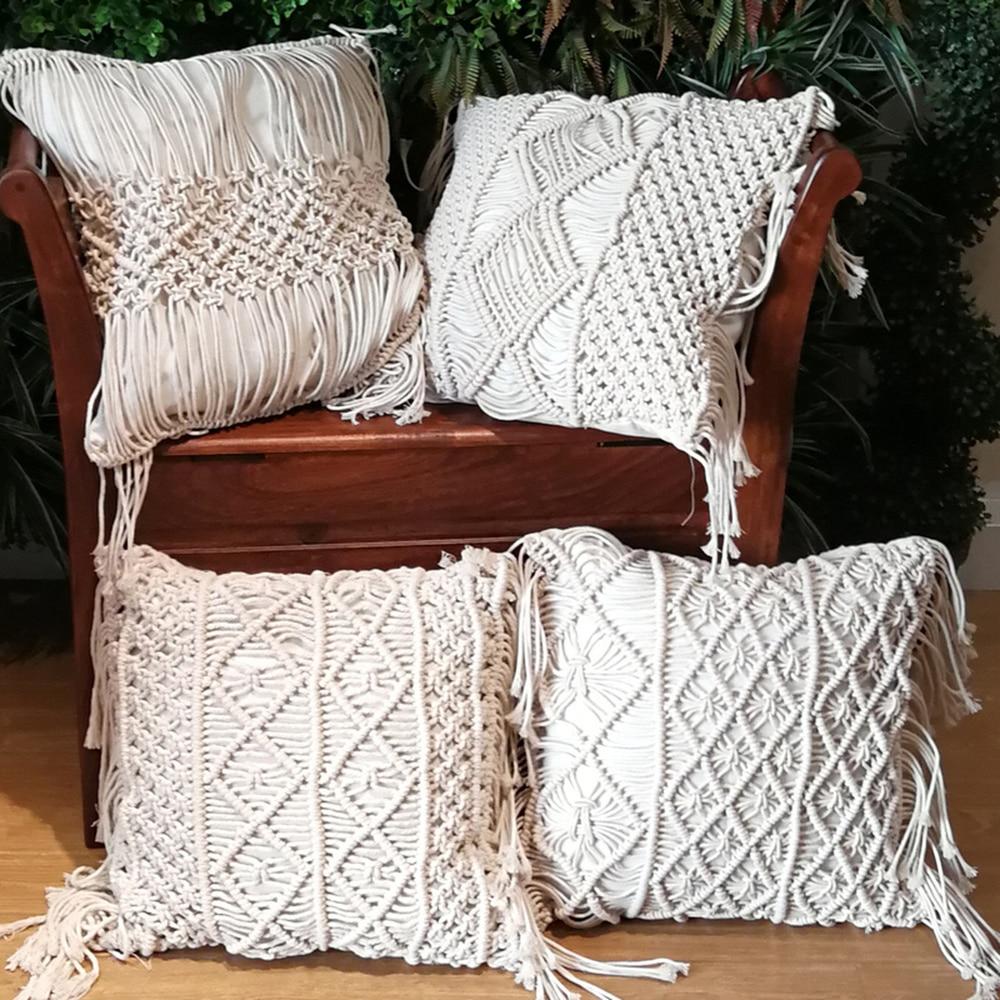 Cotton Linen Macrame Hand-woven Cotton Bohemia Cushion Cover